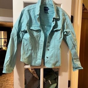 Aqua Blue Faconnable Women's Denim Jacket